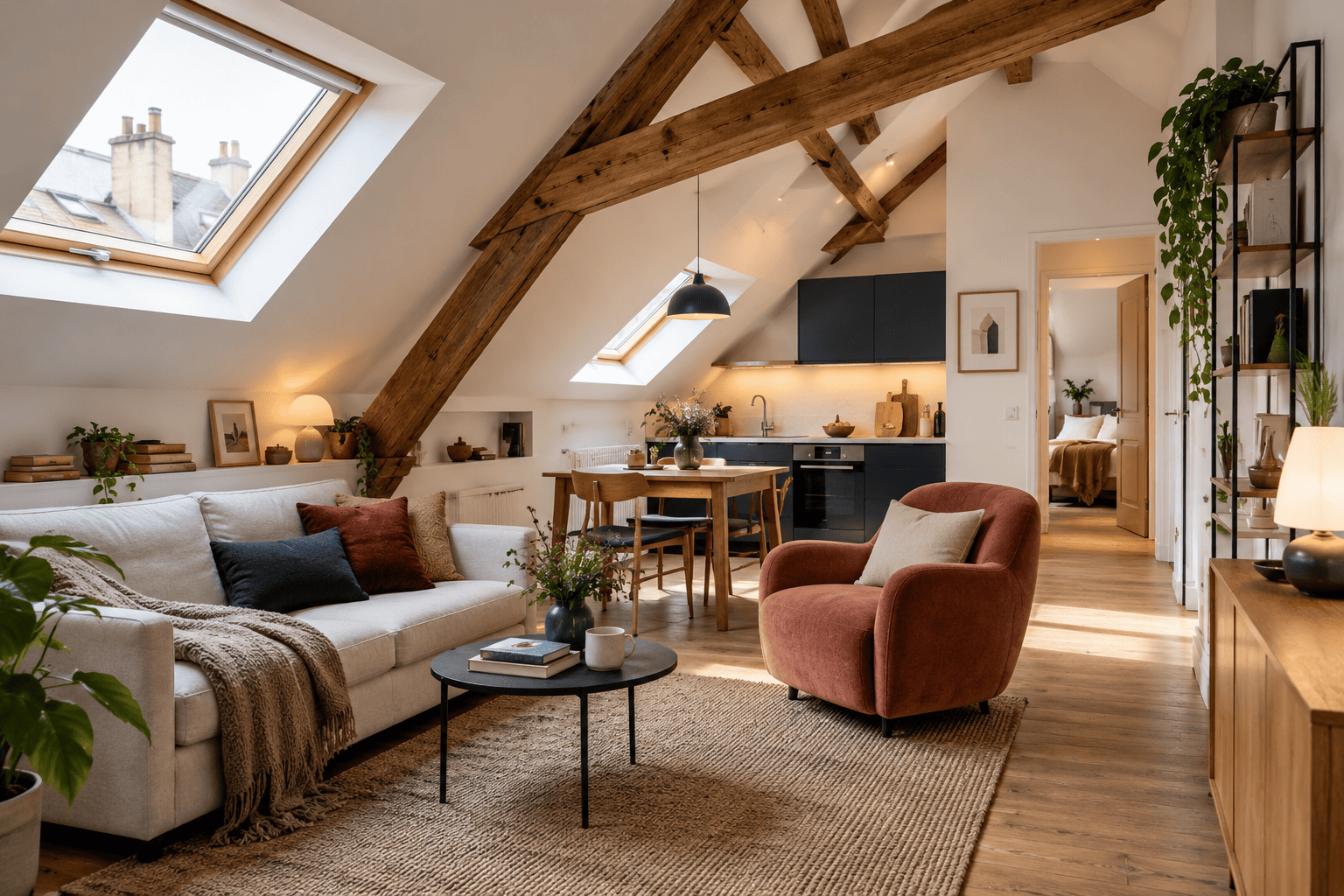 Loft mansardé lumineux à Lyon prêt à être proposé à la location
